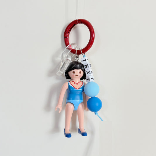 Vintage Lady_Blue top_Keychain