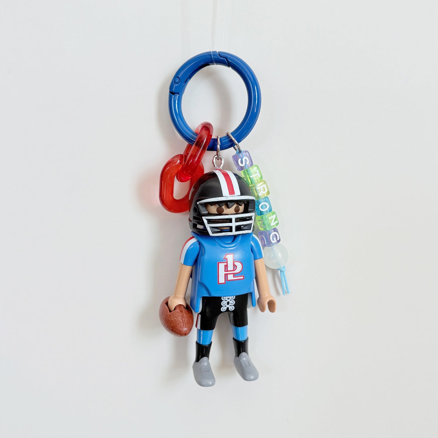 Football Blue Team Keychain