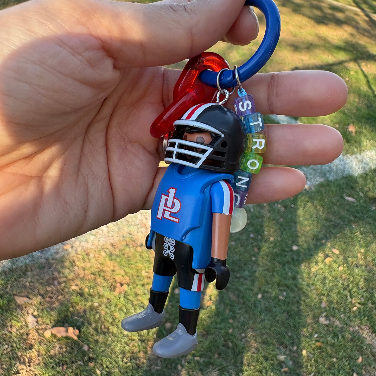 Football Blue Team Keychain