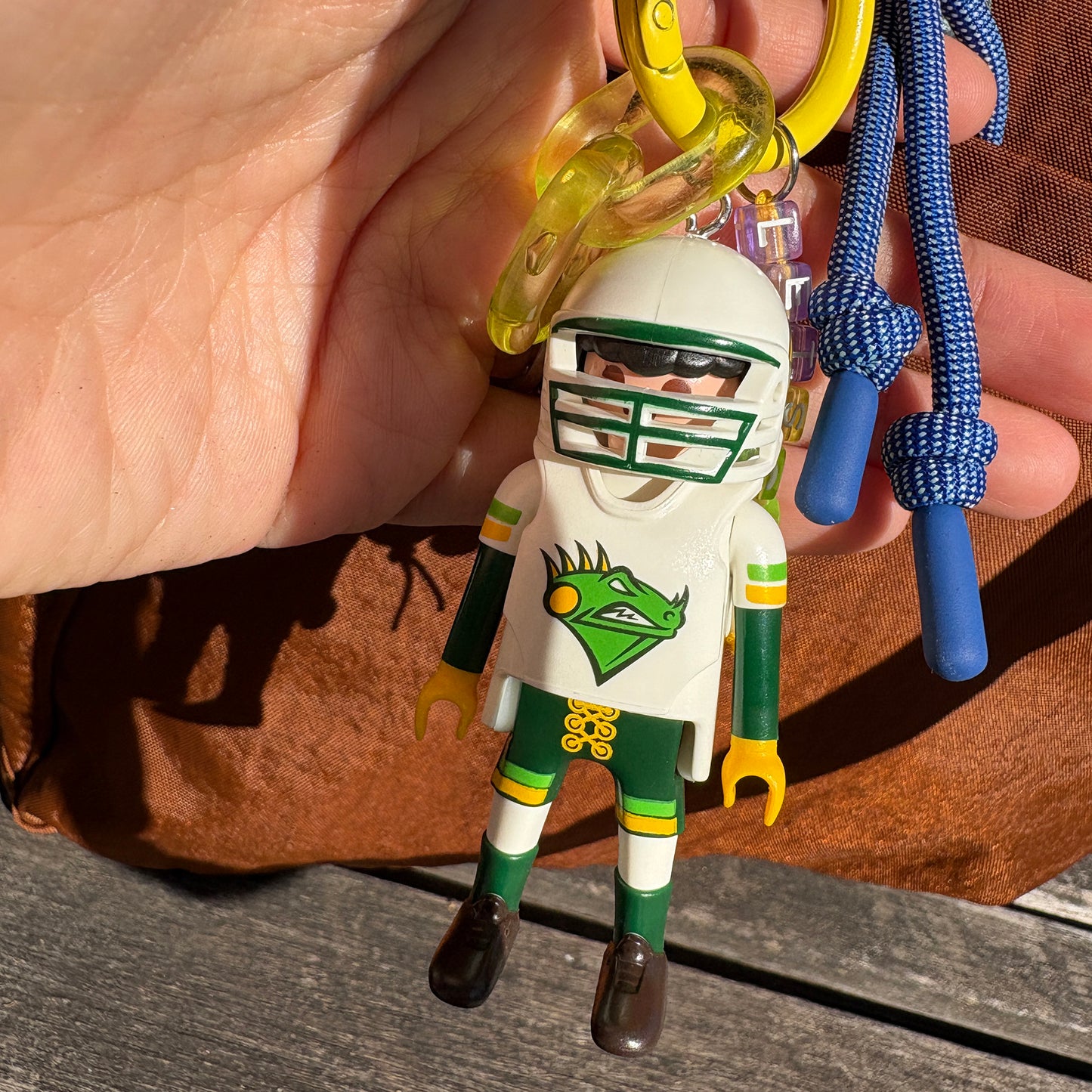 Football Green Team Keychain