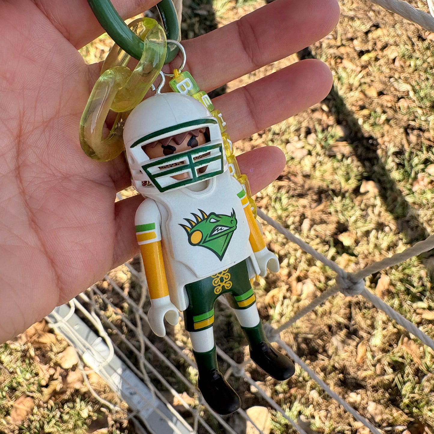 Football Green Team Keychain