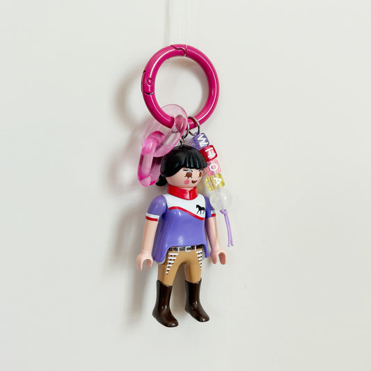 Horse riding Lady Keychain