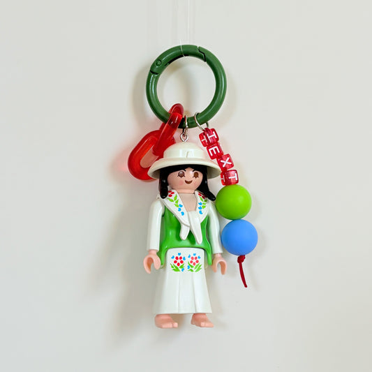 Vintage Lady_Flower_Keychain