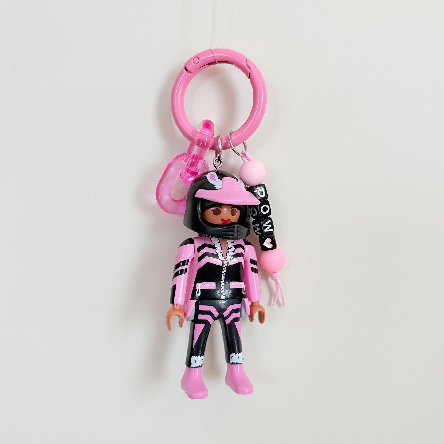 Stuntwoman Pink Bunny Keychain